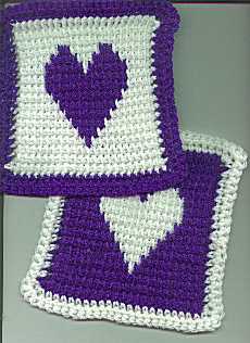 crocheted heart  granny square