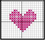 cross stitched heart for granny square